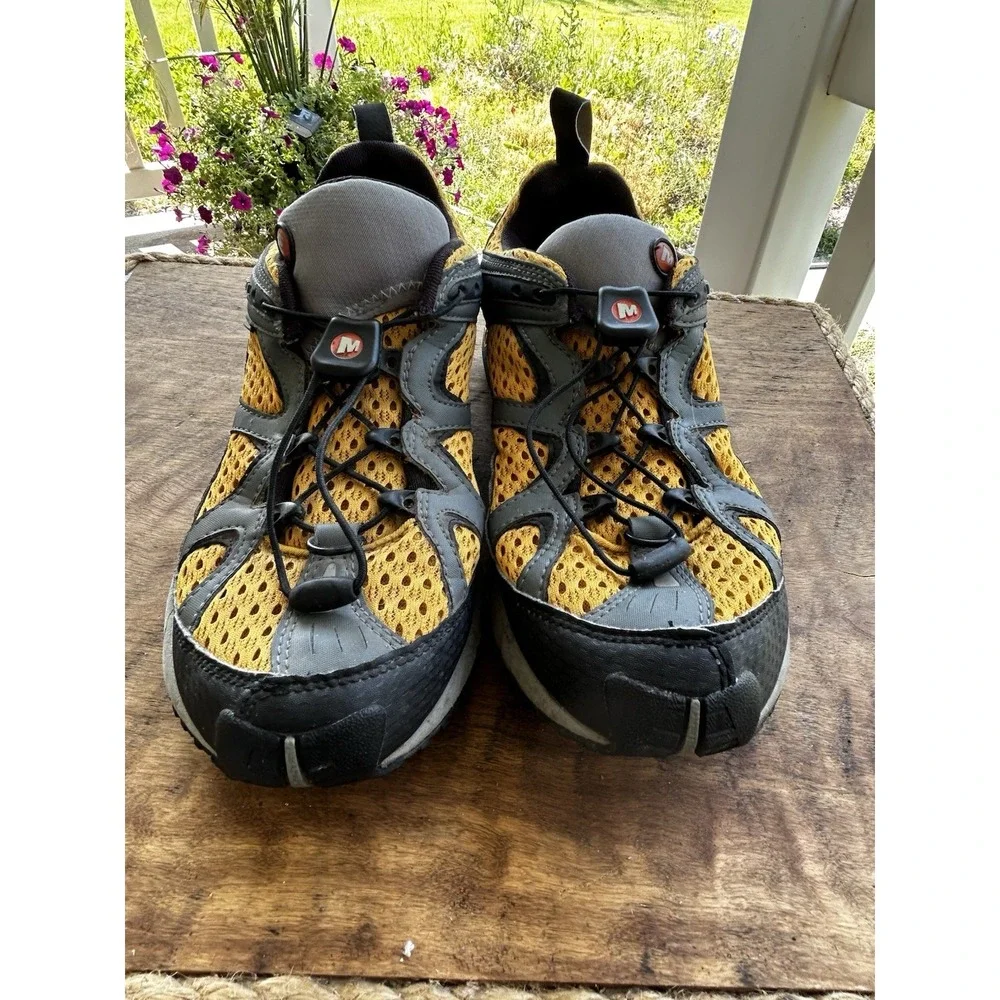 Merrell WaterPro Hiking Water Shoes Womens 9.5 Gray Yellow Vibram Air Cushion